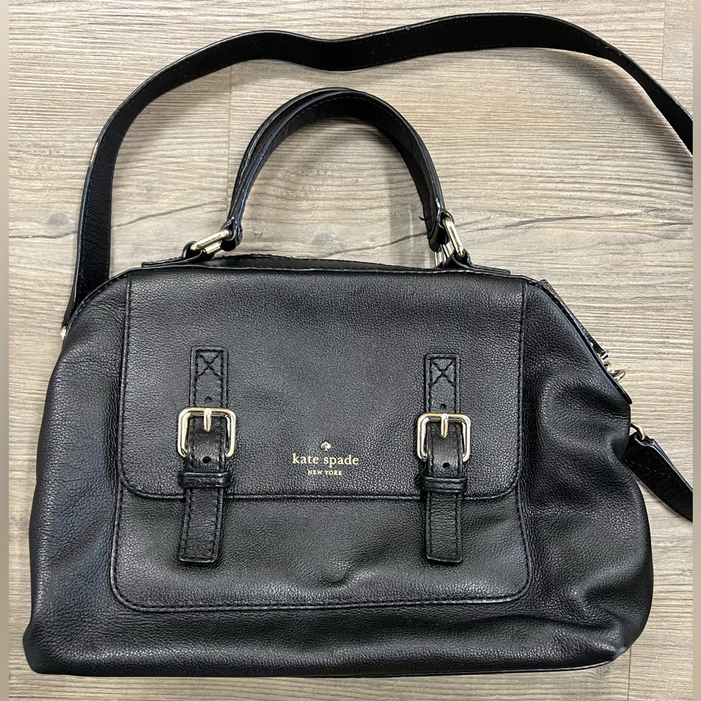 KATE SPADE Raquelle Allen Street Satchel Leather Black Cruiser Bag Tote